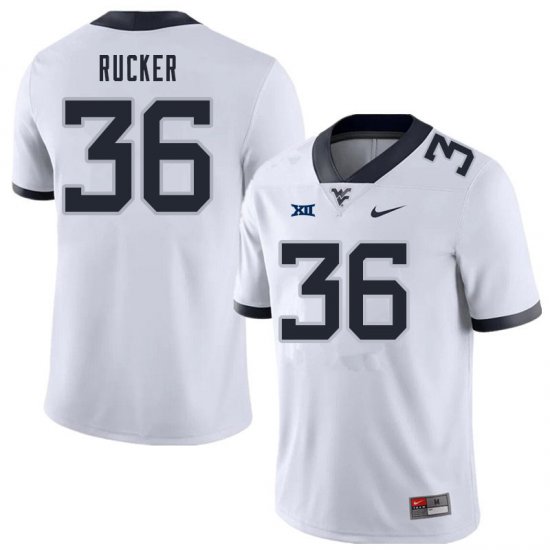 Men's West Virginia Mountaineers NCAA #36 Markquan Rucker White Authentic Nike Stitched College Football Jersey AG15M78NI